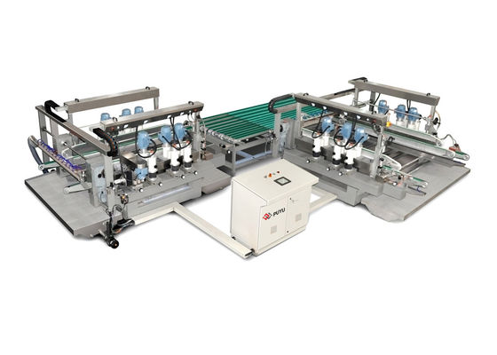 중국 도는 테이블을 가진 2000 mm 유리제 직선 테두리 기계 두 배 테두리 기계 선 협력 업체